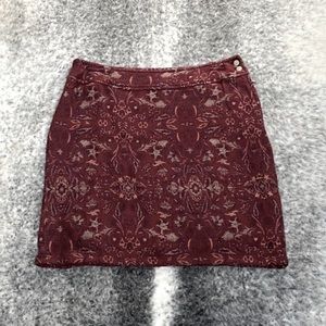 J.Jill Rust Floral Brocade Weave Mini Skirt